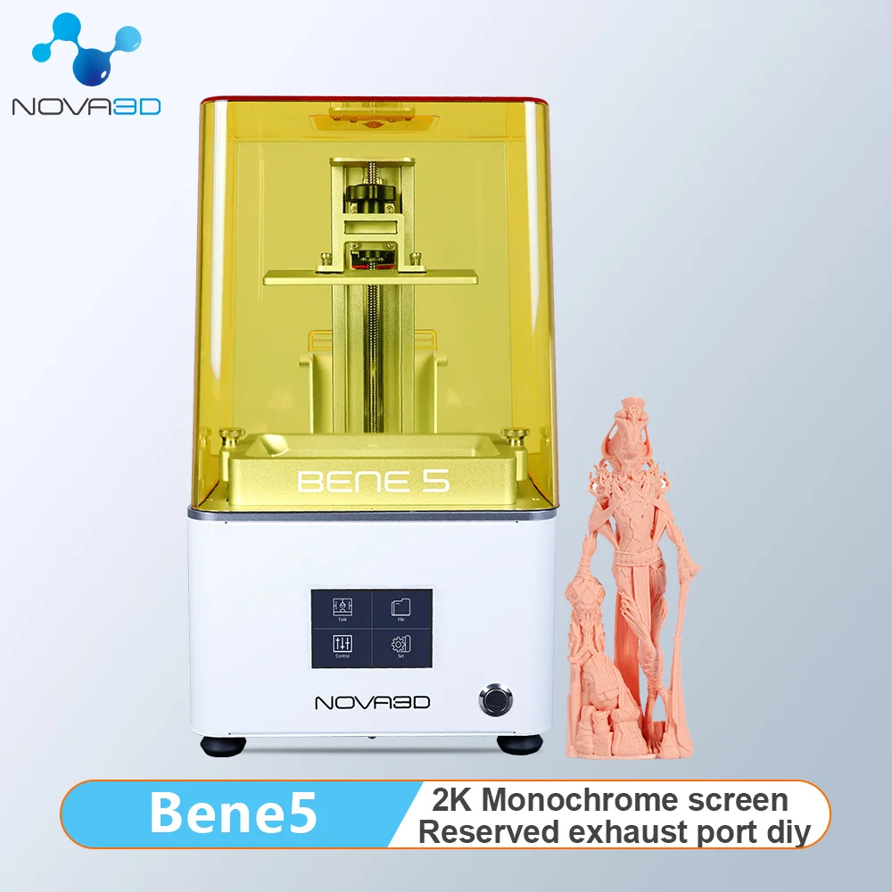 2021 Newest NOVA3D Bene5 3D Printer 6.08 inch Monochrome Screen LCD UV Resin Rapid Prototyping 3d Print MSLA 3D Prints Kits