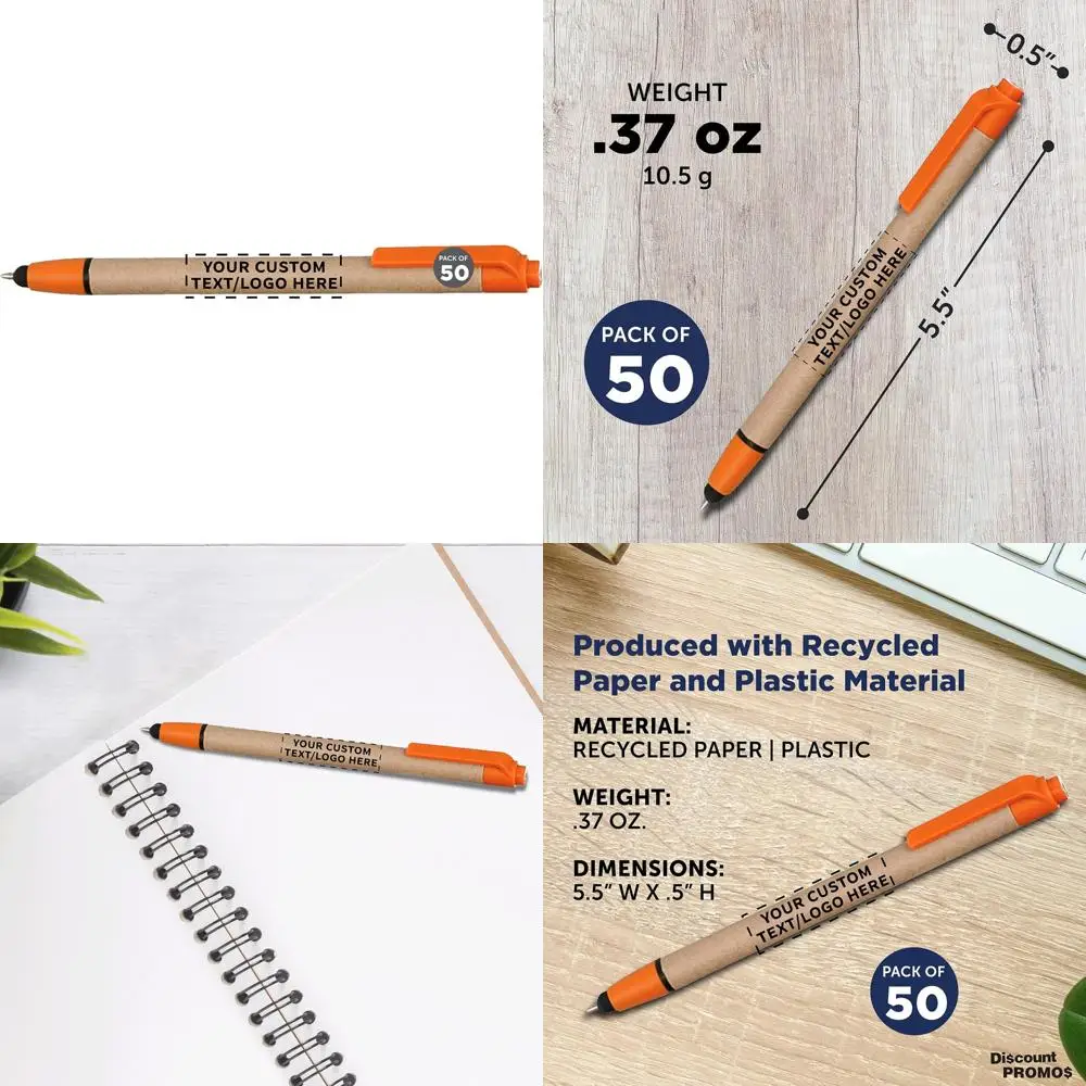 juego-de-boligrafos-con-lapiz-optico-de-50-piezas-personalizable-reciclado-retractil-naranja-con-opcion-de-logotipo