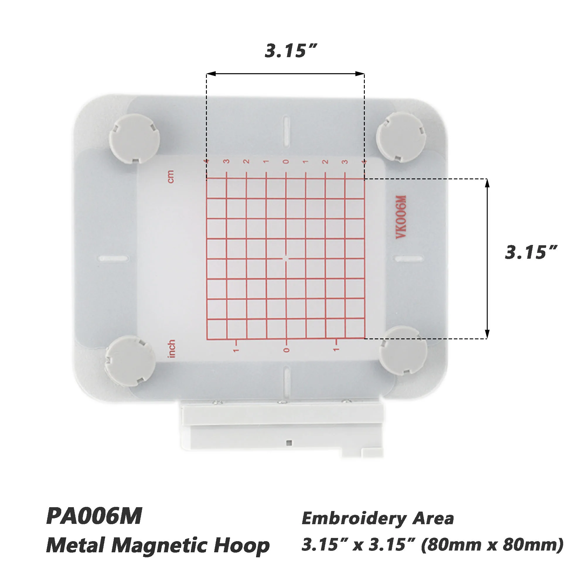 

Magnetic Hoop for Pfaff Singer Metal Magnet Sash Frame 3.15x3.15-Inch PA006M Compatible with Various Embroidery Machines