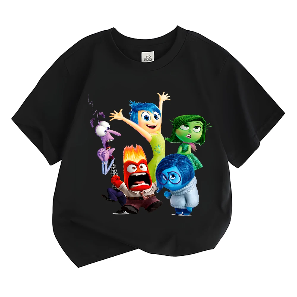 T-shirt en coton à manches courtes pour enfants, haut décontracté, tenues de dessin animé, vêtements pour adolescents, garçons et filles, à l'envers, 2