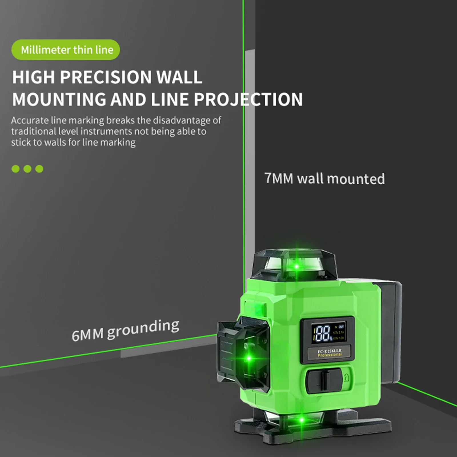 Woodworking Laser Level 8/12/16 Line Horizontal Vertical 360 Degree Self Leveling 4D Laser Level, Auto Level Measurement 6000mAh