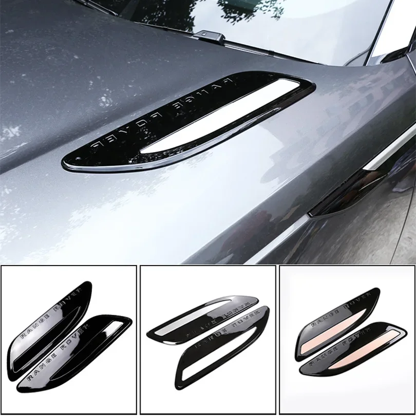 

For Range Rover Velar 2017 2018 2019 ABS Silver Hood Air Vent Outlet Wing Trim Car Exterior Decoration Accessories