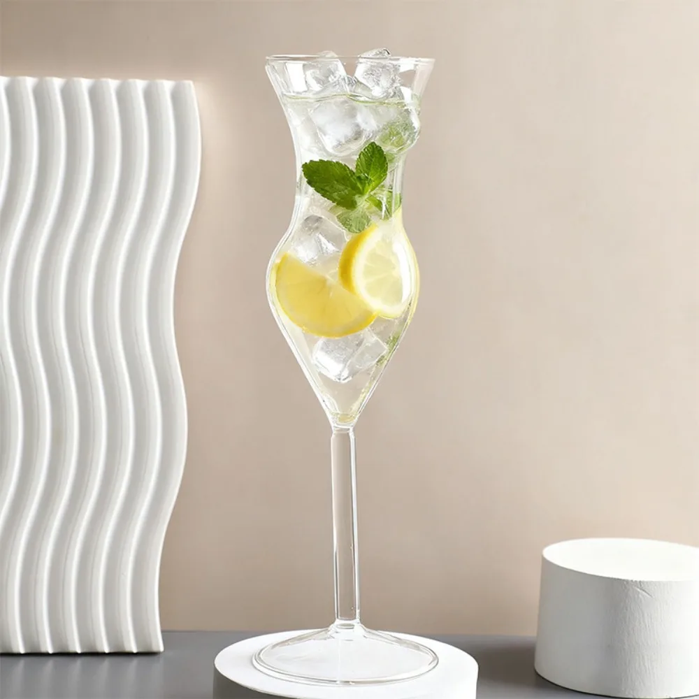Unique Transparent Female Body Cocktail Glass Heat/Cold Resistant Art Style Whisky Glass Visible Bar Wine Goblet Pub