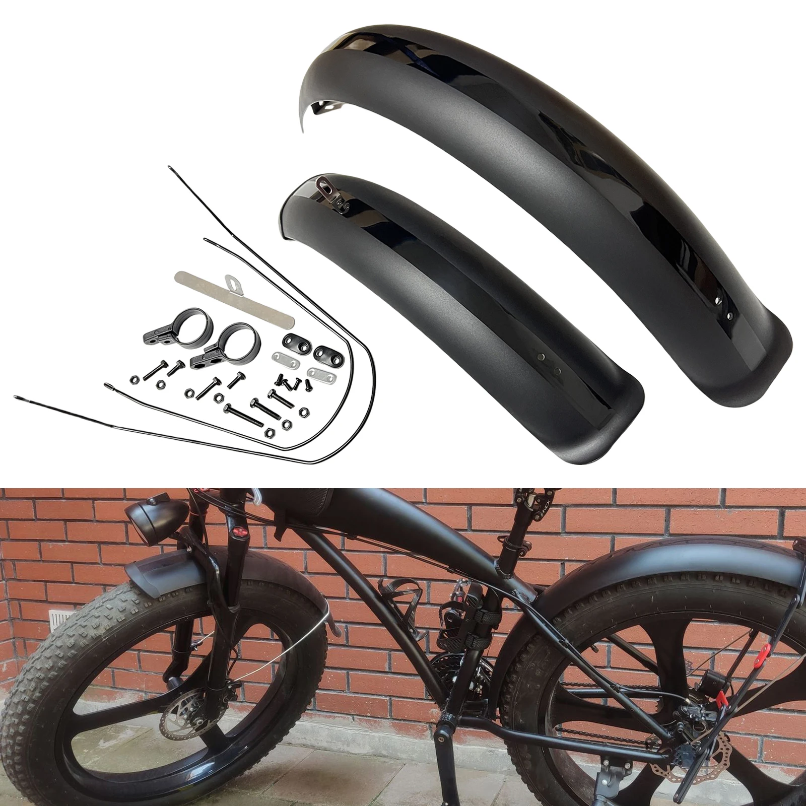 Guardabarros de bicicleta 26/20 "x4.0, protectores de barro para neumáticos anchos, juego delantero y trasero, accesorios para Snowroad, bicicleta de montaña y carretera, viajes al aire libre