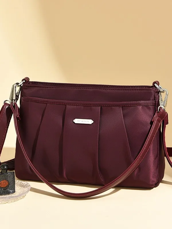 Casual Water-resistant Nylon Crossbody Bag, Convertible Adjustable Strap Shoulder Purse for Work & Errands