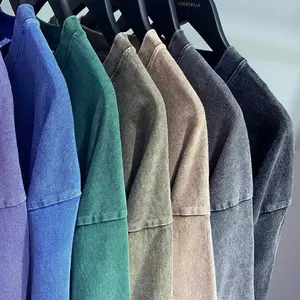 Extragrade Herren- und Damen -Kurzarm T -Shirt, altgewaschen, monochrom, Retro, schwerer, amerikanischer Stil, Straßenmode, Sommer 6 Hauptverkäufe Vintage t -Shirts - №2