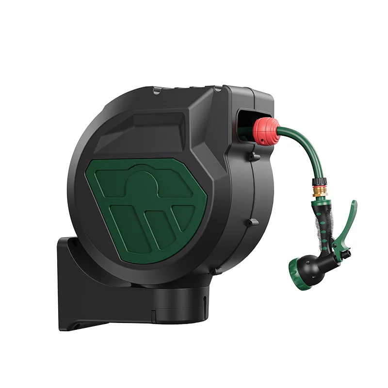 1/2 1/2'' 25m Hose Reel Irrigation Retractable PVC Automatic Garden Upgraded Adjustable Spray Nozzle Hose Reel