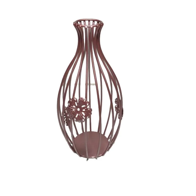 

Wrought iron decorative vase, home desktop dried flower plant flower arrangement ornament, handicraft art light luxury