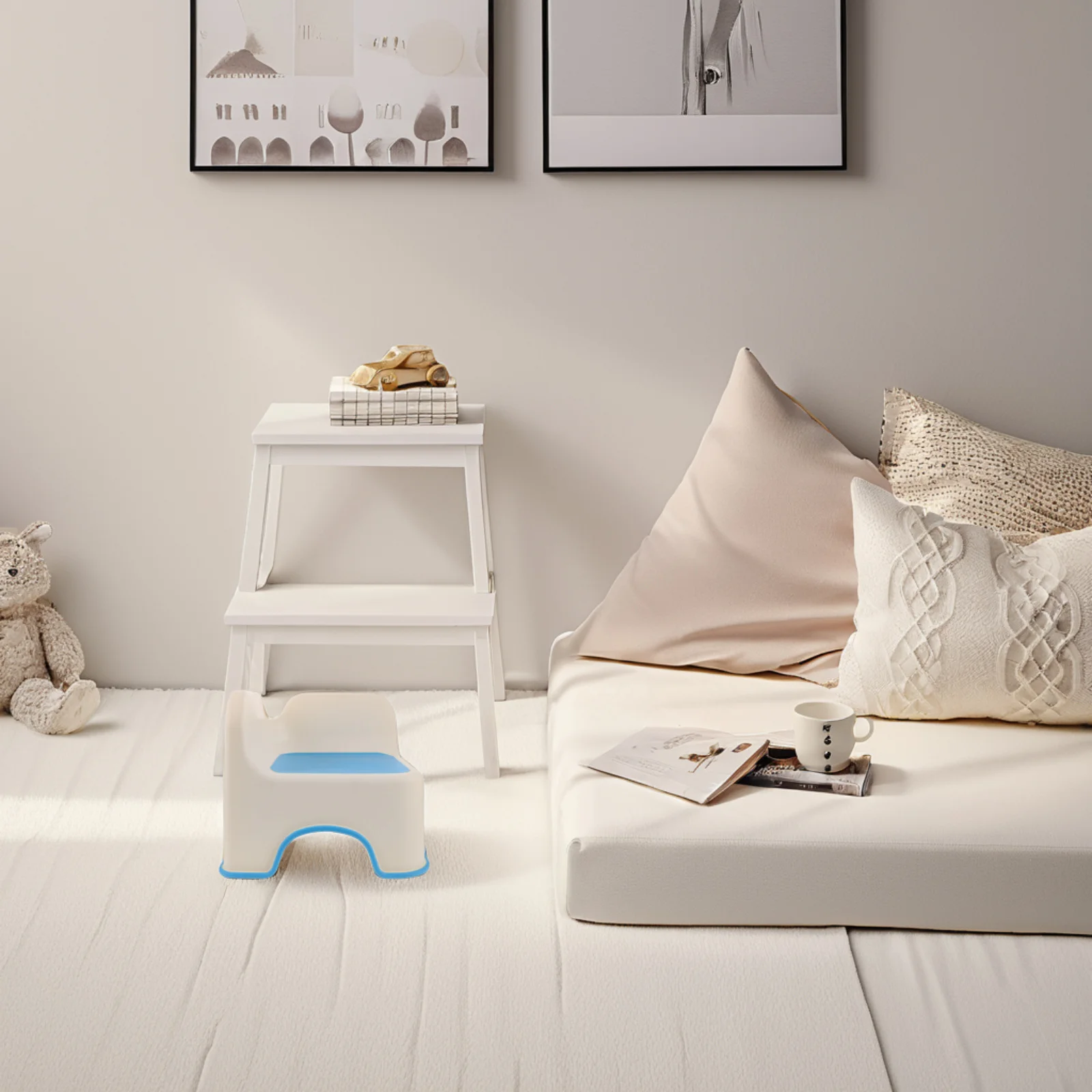 الأطفال مقعد بلاستيكي سميكة الاطفال خطوة البراز ل قعادة التدريب الأحذية تغيير الحمام المضادة للانزلاق مسند القدمين مقعد طفل صغير