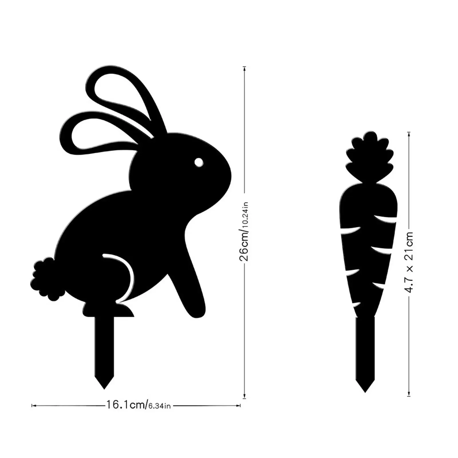2 Pieces Acrylic Lawn Stakes Decoration Sculpture Simulation Festival Decor