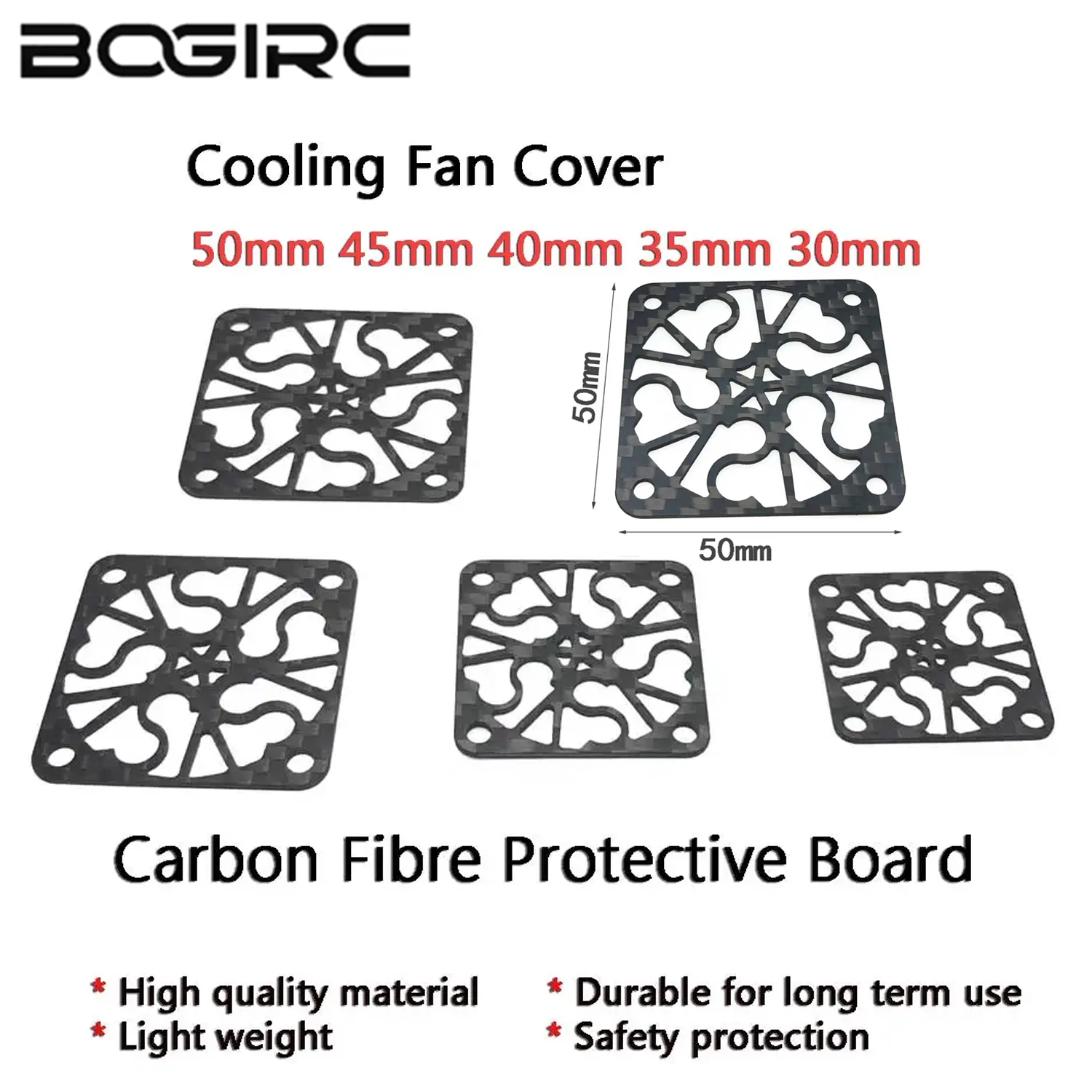 BOGIRC 30mm 35mm 40mm 45mm 50mm Hochgeschwindigkeits-Kühlventilatorabdeckung für ESC-Motor Wärmeableitungs-Ventilatorabdeckung RC Auto ARRMA TRAXXAS