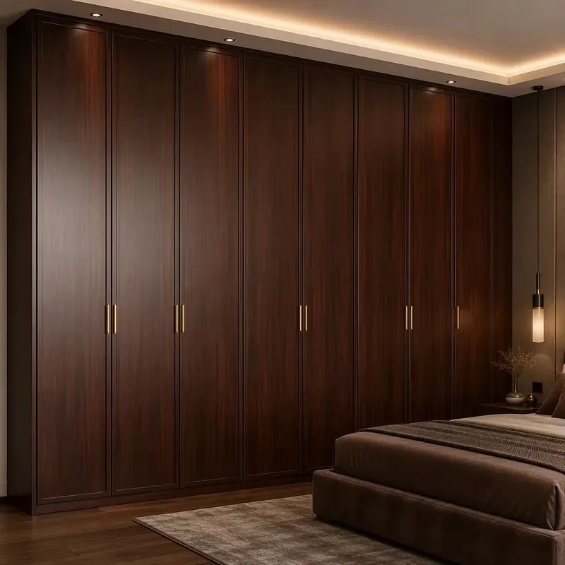 Multifunctional Solid Wood Bedroom Wardrobe Customizable Modern Wooden Closet Storage Cabinet Wine Rack Furniture