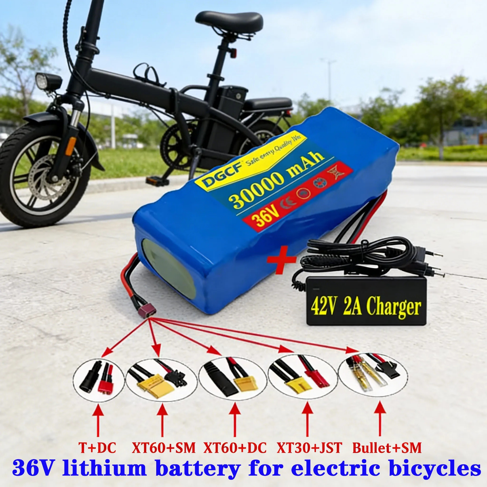 10S3P Battery Customizable plug Rechargeable Lithium Battery pack 36V30Ah 18650 200W Scooters and Vehicles with BMS bicycle