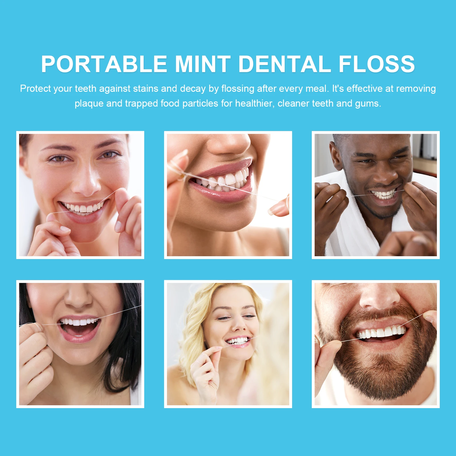 

6pcs Dental Oral Cleaning Tools Keychain Portable Tooth Cleaning Tools Gum Flosser Picks Oral Health Plaque Removal