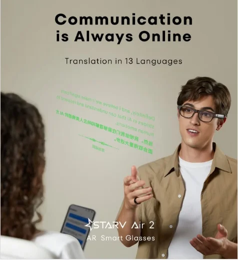 Meizu StarV Air2 AR Smart Glasses Simultaneous 13 languages real-time Translation Speech Prompter Cycling Support English