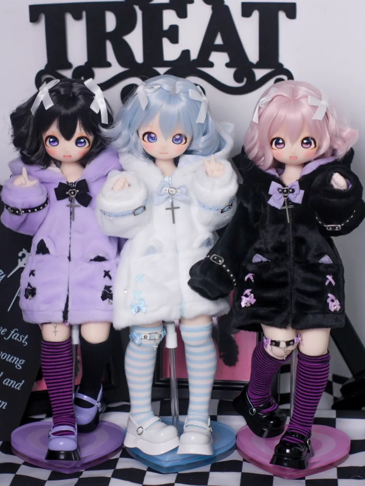 ชุดเสื้อโค้ทฤดูหนาวน่ารักสำหรับตุ๊กตา BJD ขนาด 1/4 MSD MDD ของเล่นใหม่ ชุดแต่งตัวตุ๊กตา ของขวัญ ชุด DIY (เฉพาะเสื้อผ้า ไม่มีตุ๊กตา)