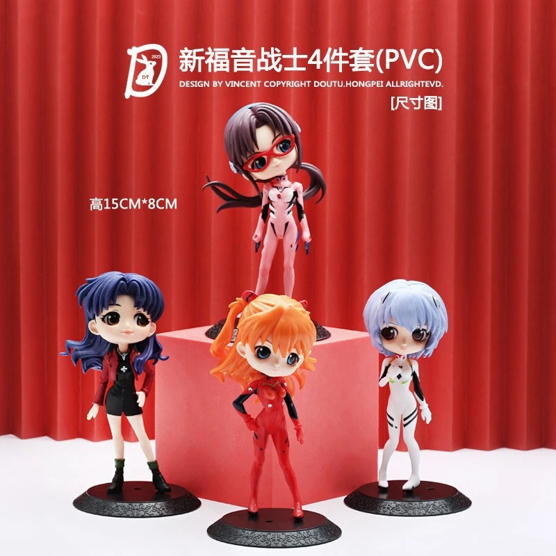 Anime EVANGELION Figure Ayanami Rei Asuka Langley Soryu EVA Cute Standing Figure Toy PVC Tabletop Gift Collection Decoration