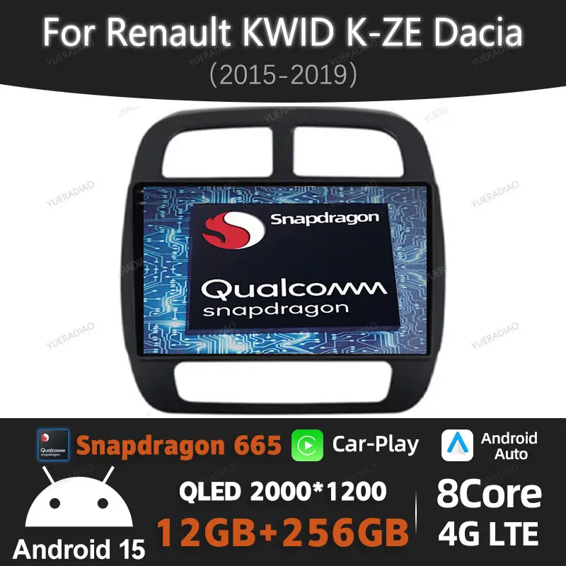 

Android 15 Carplay Auto For Renault KWID K-ZE Dacia Spring 2015 - 2018 2019 Car Radio Multimedia Video Player GPS NAVI 4G WIFI