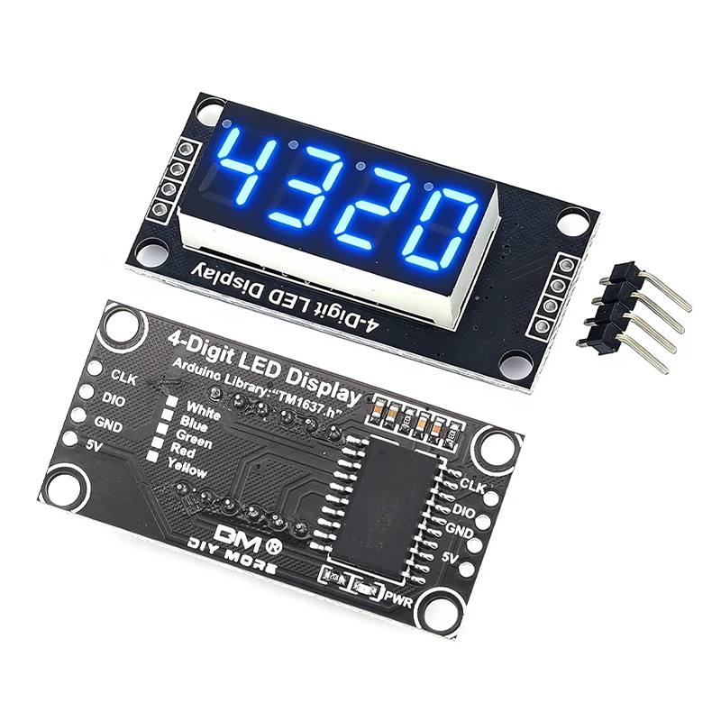 0.36 Inch 4 Digit Digital Tube TM1637 Module Dimmable 4 Bit LED Display Black Board Red Green Yellow Blue White