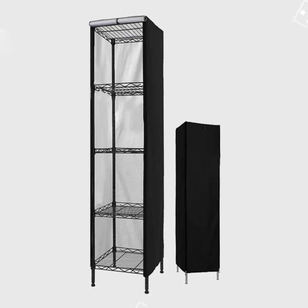 Waterproof Shelf Cover with Zipper for Wire Shelving Units Dustproof Polyester Design Compatible with Common Storage Rack Sizes