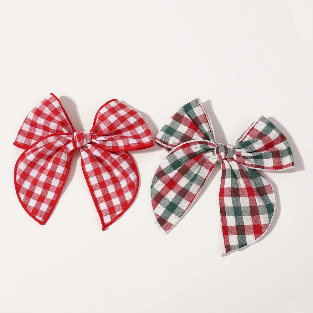 2pcs Christmas Bows Hair Clips for Baby Girls 5.7 Inch Cheer
