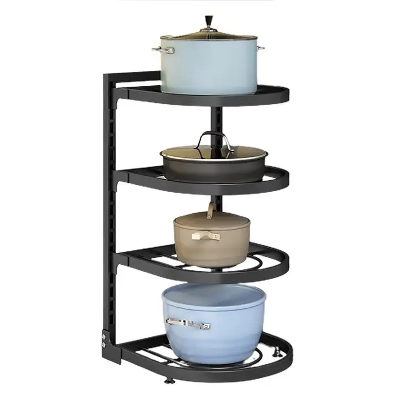 

Pot Storage Rack Multifunction Countertop Under The Sink Cabinet Bilateral Pots And Pans Space-Saving Rack for Kitchen Cookware