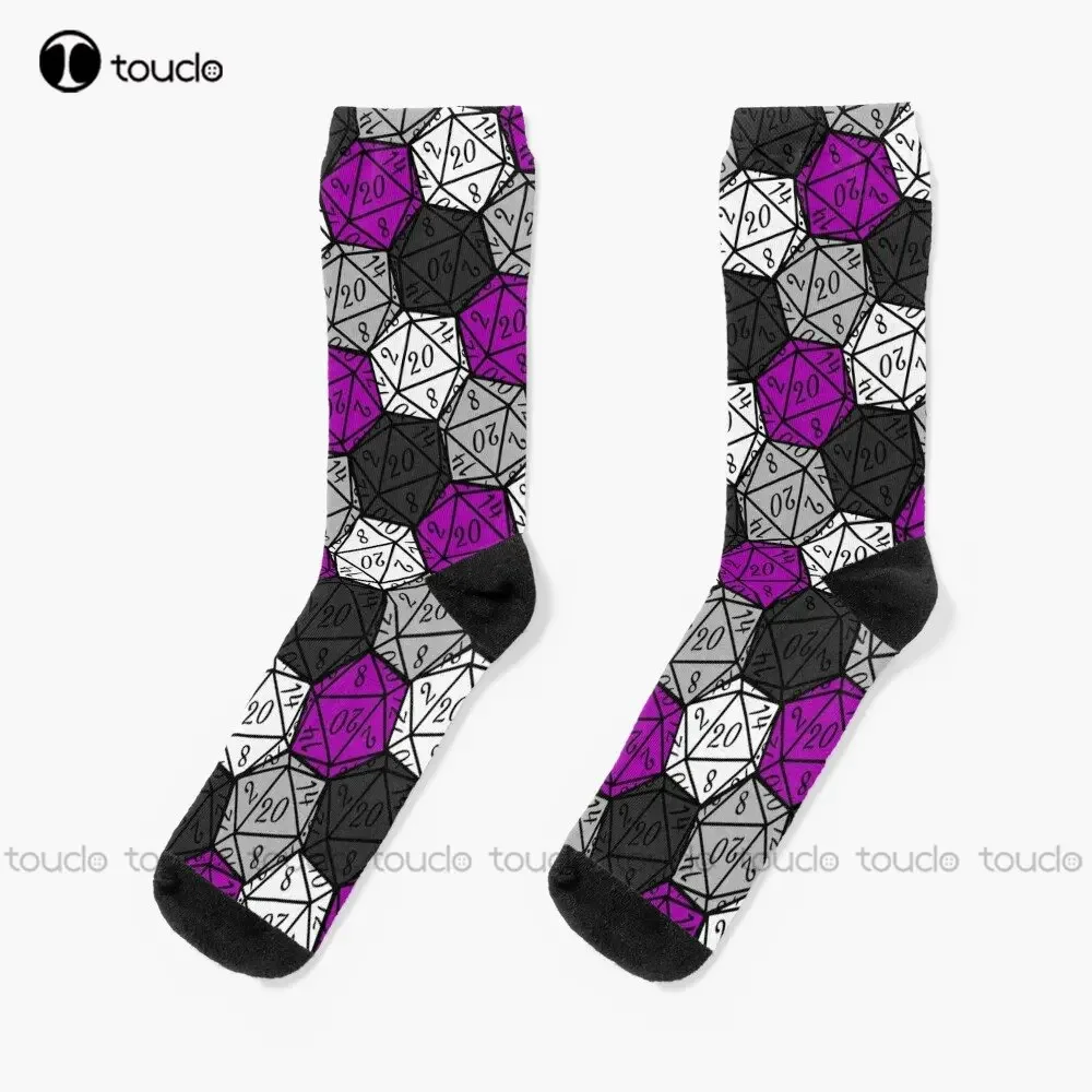 Asexual Pride Dice Pattern Socks Socks Youth 360° Digital Printing Personalized Custom Unisex Adult Teen Youth Socks Custom Gift