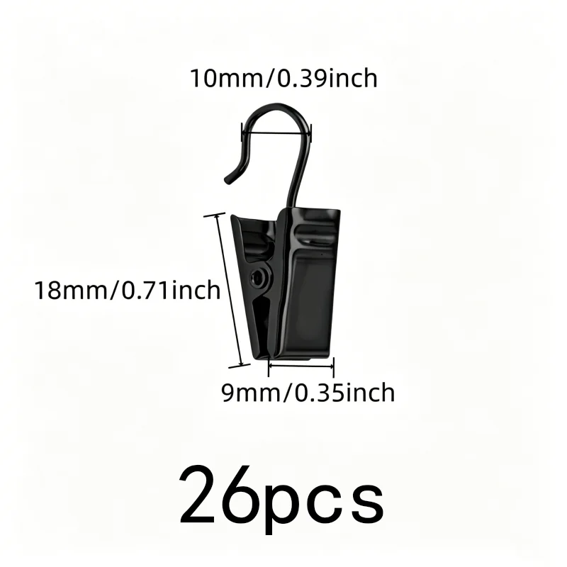 26 pcs Silver Metal Drapery Pins, Small Item Hanging, Strong Secure Grip, Silver Open-End Design, Multipurpose