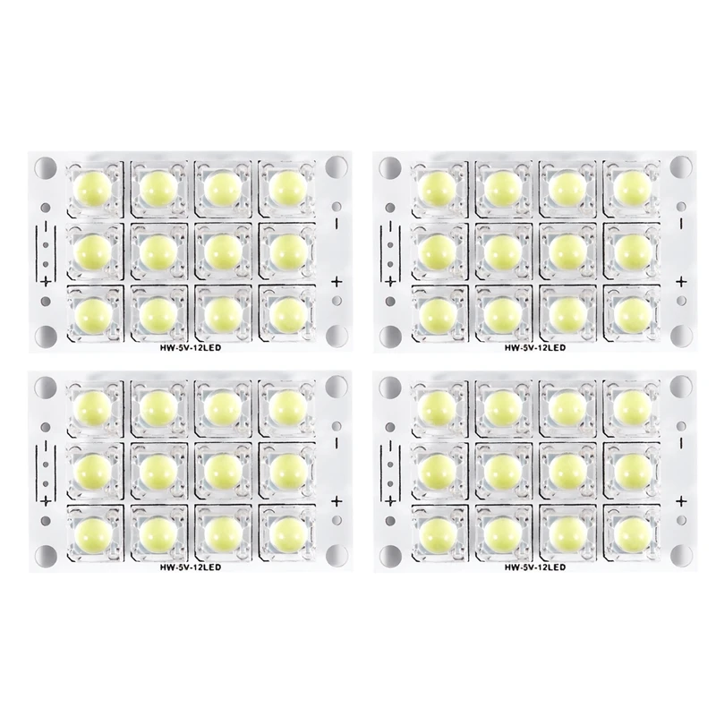 4X New DC 3V 5V 12 LED Super Bright White Piranha LED Circuit Board LED Lights Light Yacht