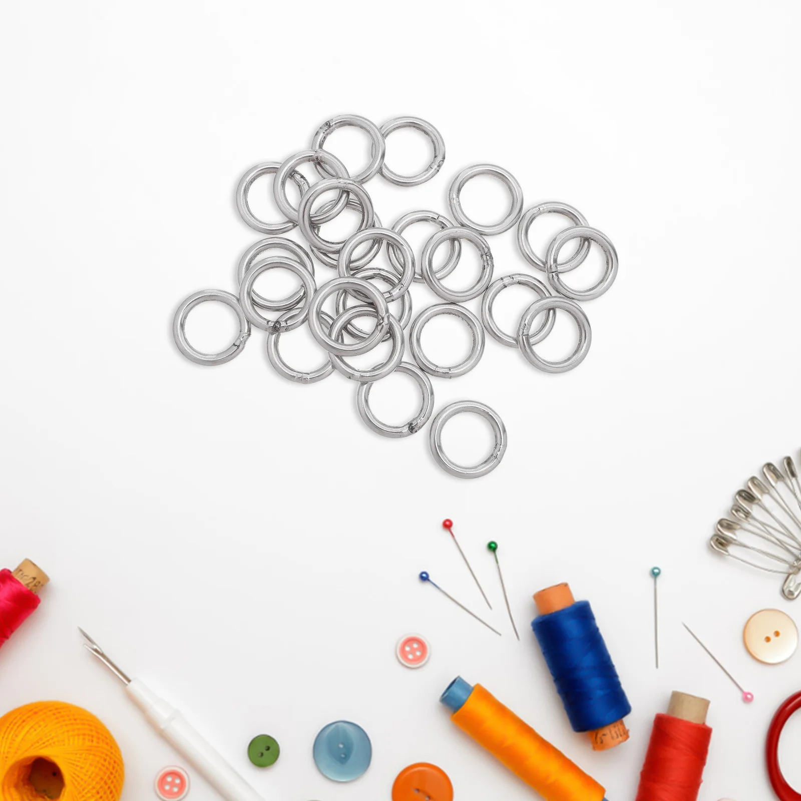 24 قطعة حلقات من الفولاذ المقاوم للصدأ 4 مللي متر الصلبة مغلقة O شكل الأطواق المعدنية لصنع المجوهرات الحرفية زاك لتقوم بها بنفسك مكرامية ديكور ملحومة #1