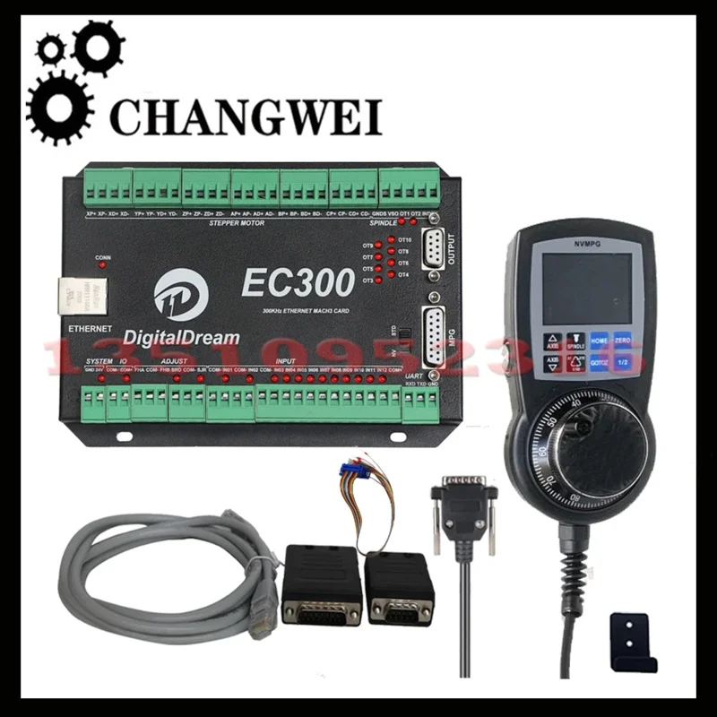 Ec300 Mach3 Ethernet 3/4/5/6 แกน Cnc Controller บอร์ดอินเทอร์เฟซดิจิตอล Handwheel 75w24v สําหรับเครื่องกัด Diy Router