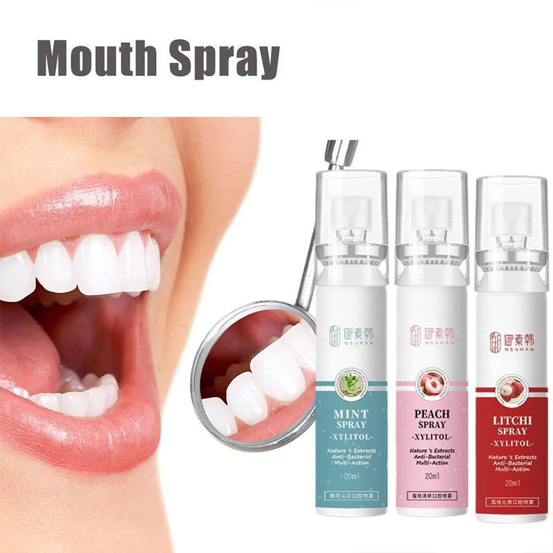 

20ml Oral Fresh Spray Litchi Peach Flavor Freshener Portable Female Persistent Fragrance Deodorant Breath Spray Mouth Spray