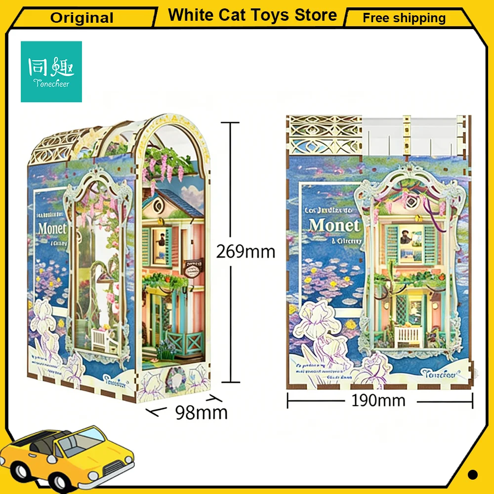 tonecheer-monet-jardin-de-giverny-diy-book-nook-bookend-diorama-modele-a-construire-kit-de-puzzle-en-bois-3d-decoration-de-maison-de-poupee-jouets-d'anniversaire-cadeaux