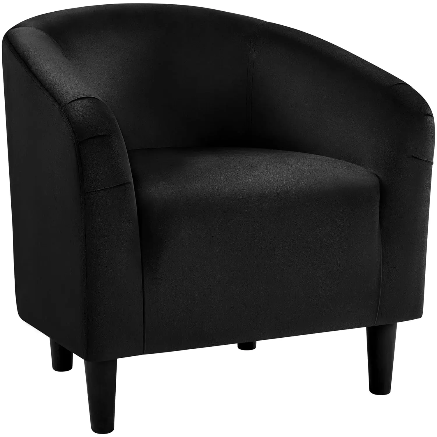 

Velvet Upholstered Accent Chair Barrel Comfy Armchair for Living Room Bedroom Office Small Space Black, Customized