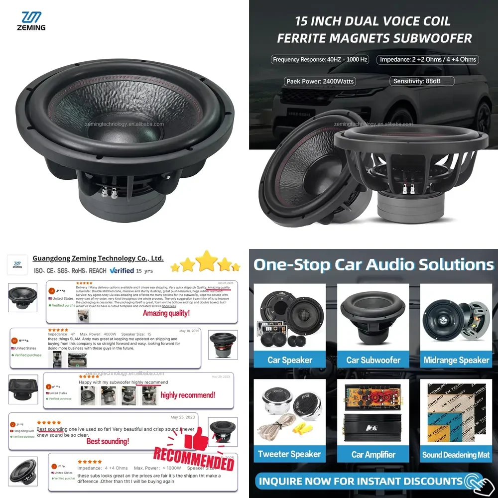 spl subwoofer 15 Car Subwoofer High Power Bass Surround Sound Stereo Woofer Dual 4 Ohm Voice Coil sub woofer car