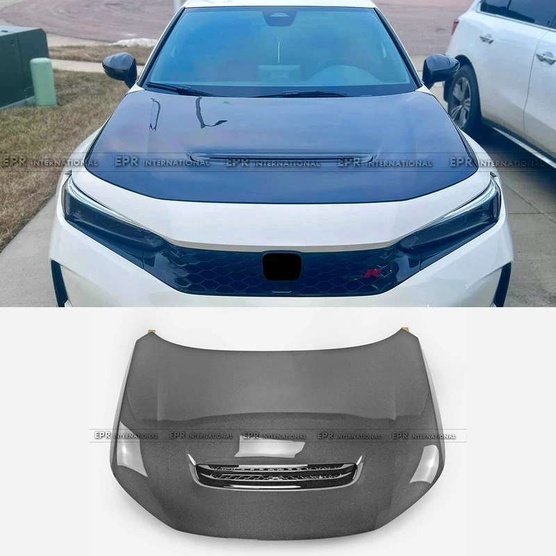 

Для капота из углеродного волокна в стиле OE для Honda Civic Type R FL5 2022, прямая замена, качество OEM, легкое обновление