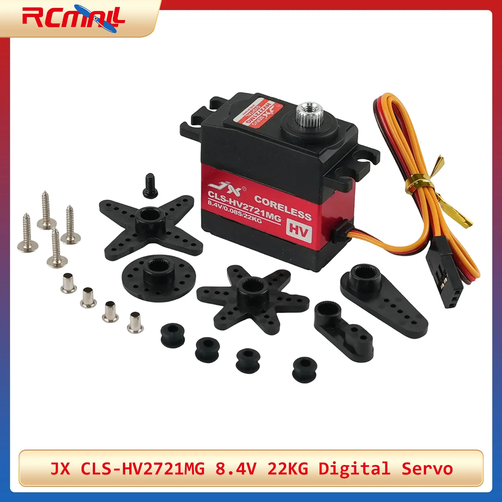 

JX CLS-HV2721MG 8.4V/22KG Digital Servo Metal Gear IP67 Waterproof Digital Coreless Motor Servo For 1/8 1/10 RC Car Robot