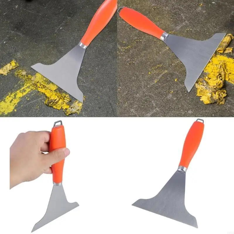 Griddle Grill Flat Top Scrapers with Handle for Stainless Steel Outdoor BBQ Kitchen Metal Scrapers Tool Heavy Duty