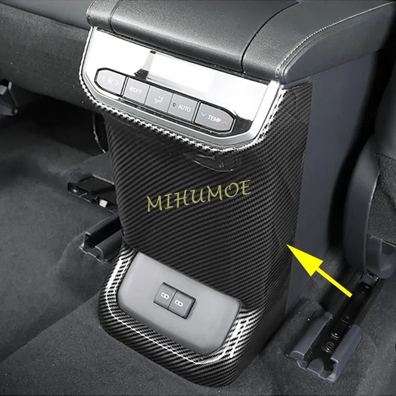 

Carbon Fiber Interior Rear Seat Armrest Box Air Vent Cover Overlay For Toyota Highlander Kluger 2021 2022 2023 2024 2025