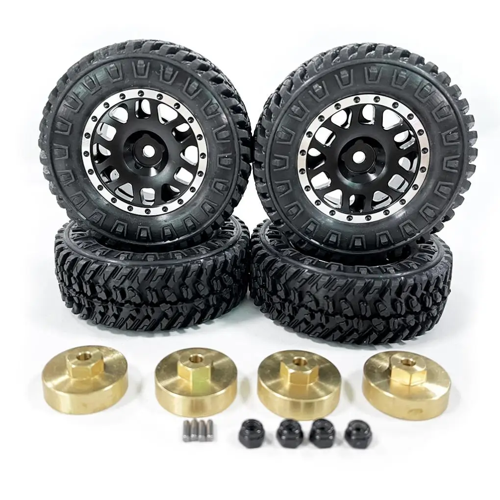 Plastic Wheel Rims Tyre with Combiner Rc Wheel Rims Tyre for Axial SCX24 1/24 RC Car Upgrade Part