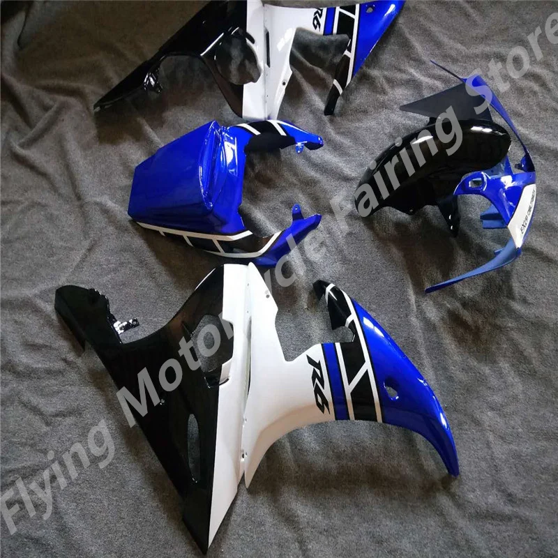 Injection molding customize fairing kit for Yamaha YZFR6 03 04 05 blue black white fairings set YZFR6 2003 2004 2005