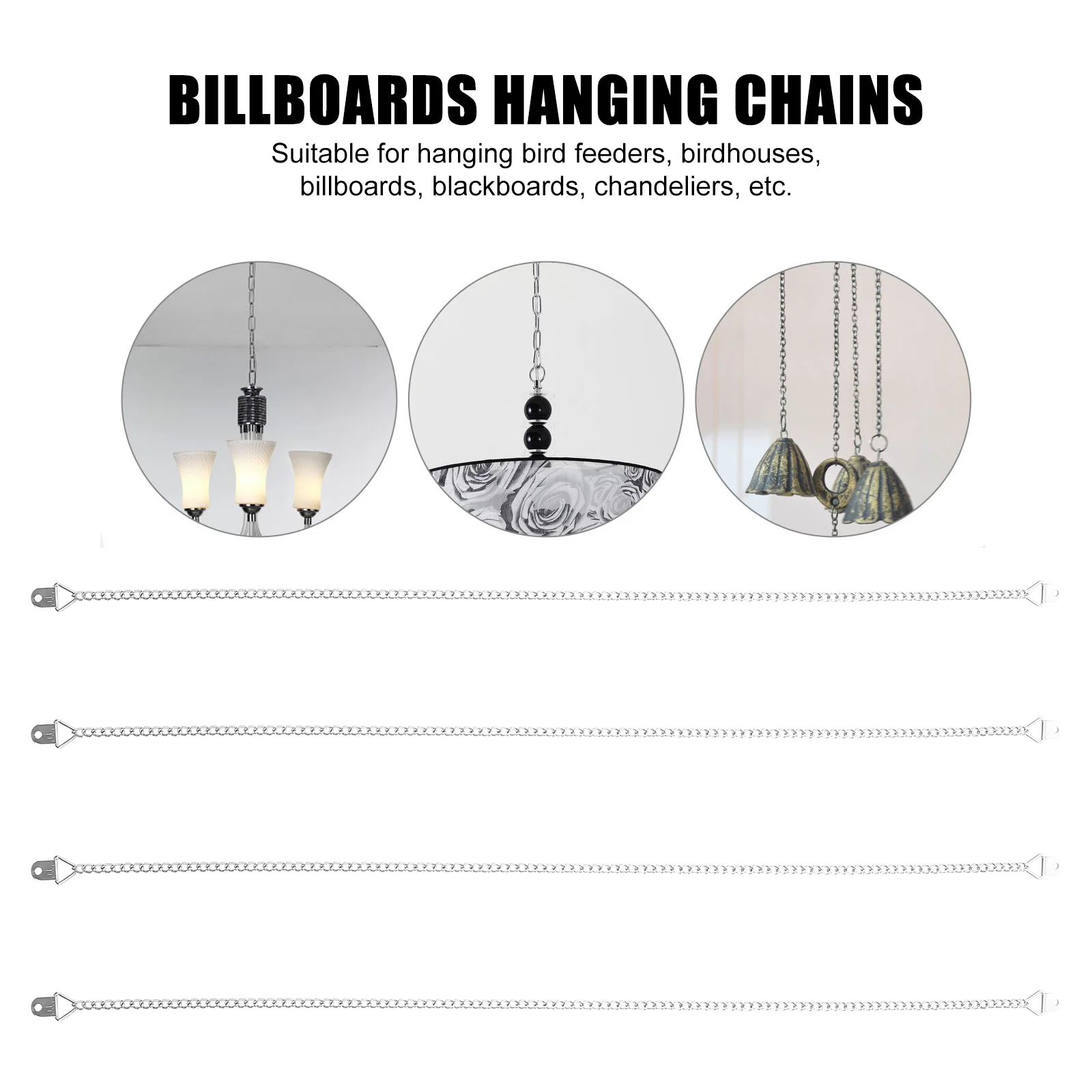 4 Pcs Chandelier Chain Bird Feeders Hanging Heavy Duty Clothes Rack Iron Chalkboards Doorplate Chains Branches Lanterns