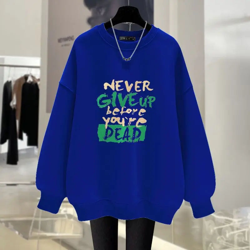 Autumn New Y2K Letter Printed Sweatshirts Fashion O-neck Long Sleeve Hoodies Women Clothing Vintage Casual Loose Top Pullovers