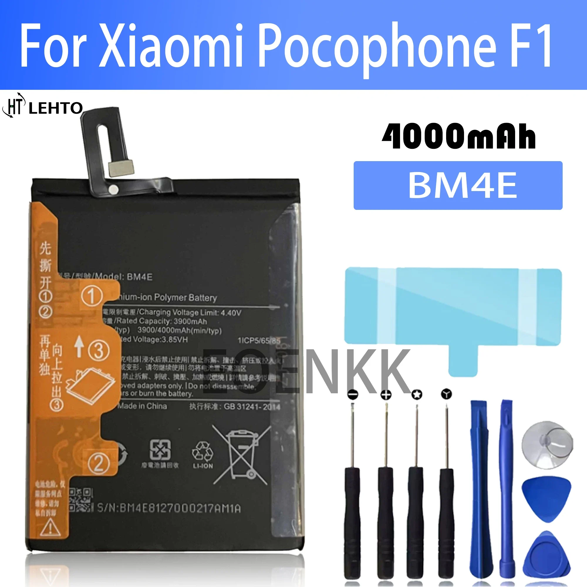 

New 100% original BM4E Battery For Xiaomi Pocophone F1 phone Batteries Bateria +Tools