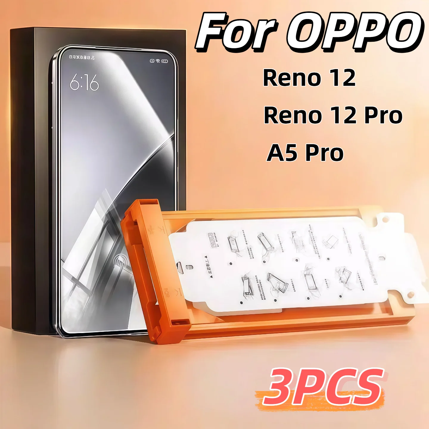 

Защитная пленка из керамической пленки, 3 шт., для OPPO Reno 12 Pro A15 Pro Reno12, комплект для позиционирования без пыли, не закаленное стекло