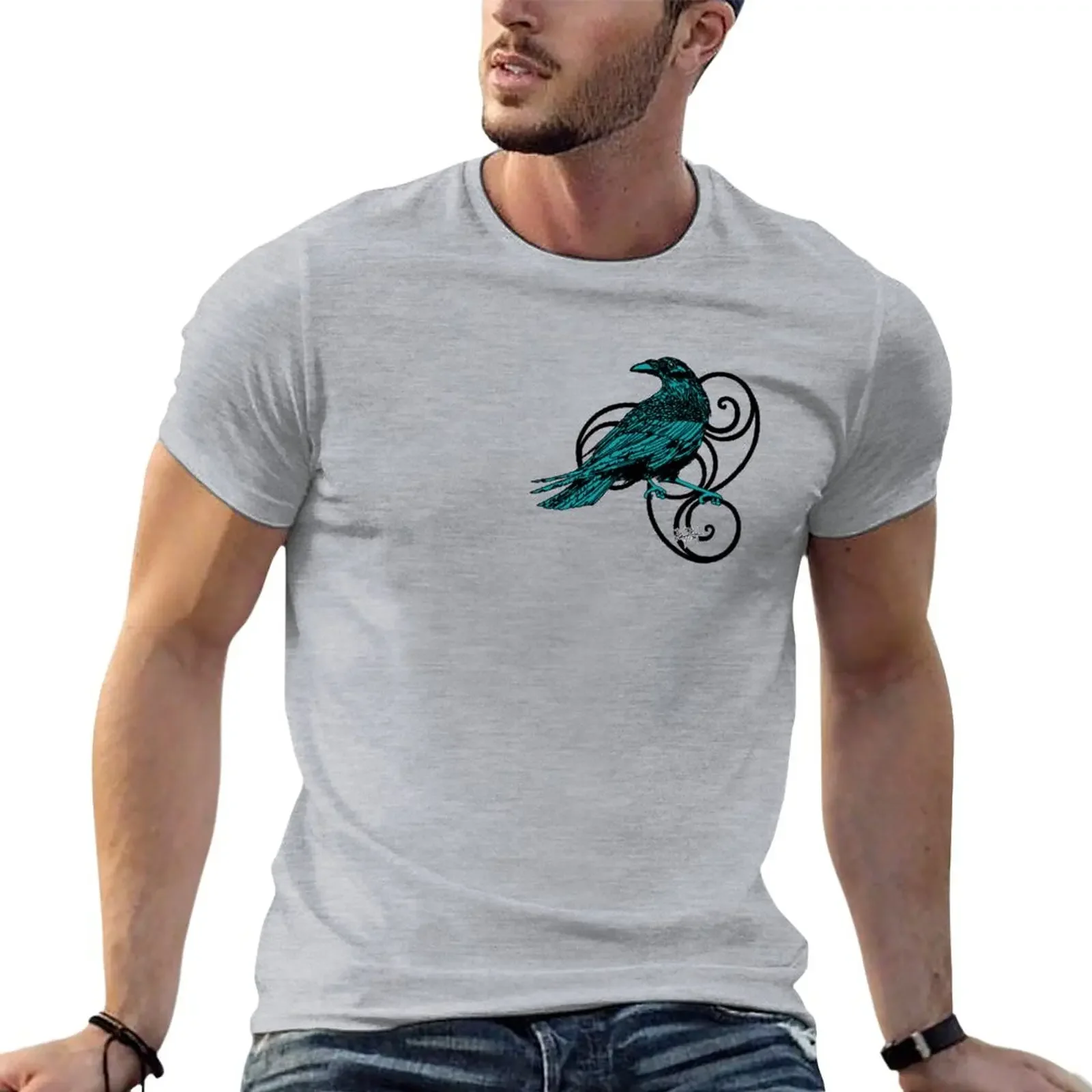 

New Raven in Spirals T-Shirt heavyweight t shirts cute tops men clothing