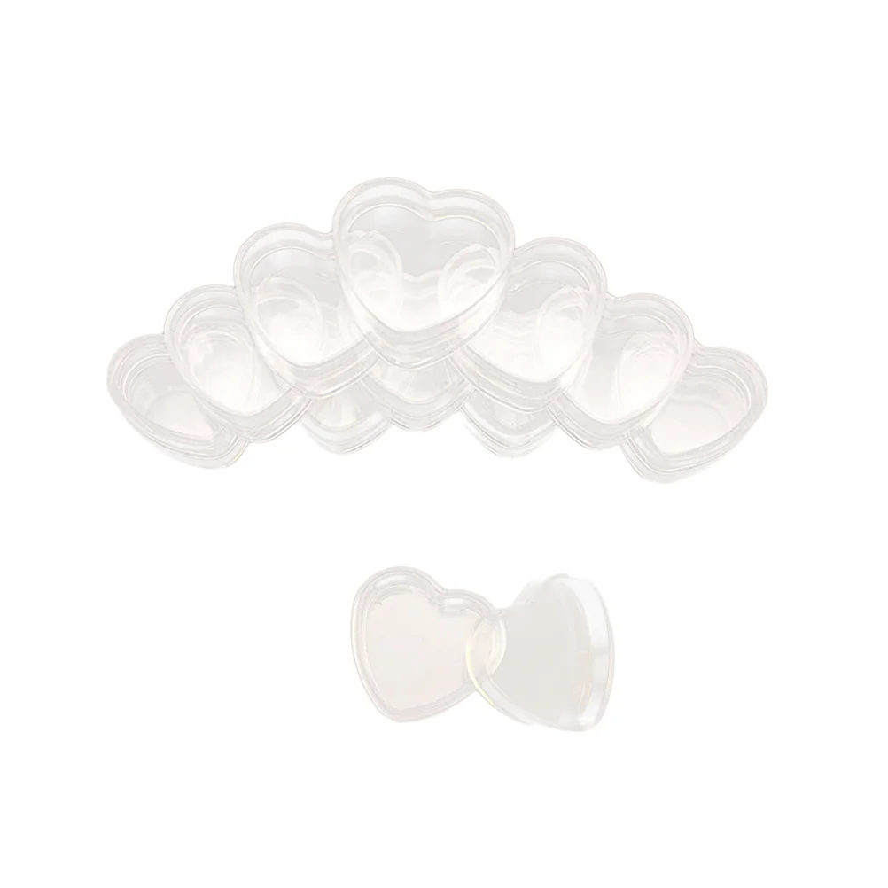 

48 pcs Facial Cream Box 4G Heart Shaped Plastic Mini Container Travel Empty Makeup Jar Lightweight Balm Ointment Storage