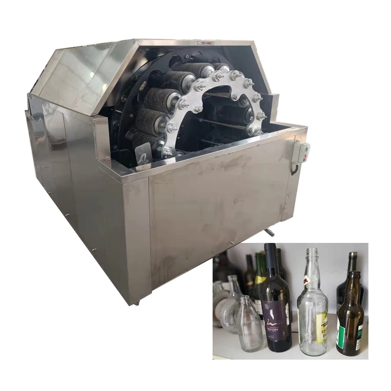 Semi-automatic glass bottle cleaning machine/plastic container washing machine/recycling glass jar cleaning machine