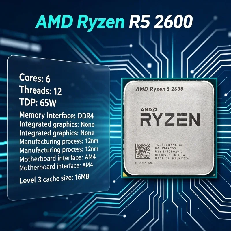 amd-ryzen-5-2600-r5-2600-cpu-upgrade-for-old-am4-motherboard-34ghz-6-core-12-thread-65w-desktop-processor