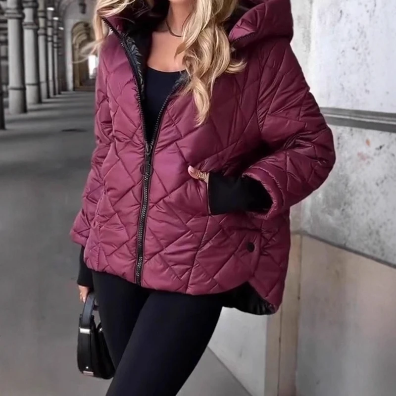 2025 Autumn Winter New Fashion Hoodie Fashion Loose Long Sleeve Cotton Jacket Coat for Women Street Outerwear